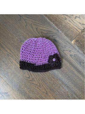 Handmade crochet summer beanie hat in a gorgeous light purple
